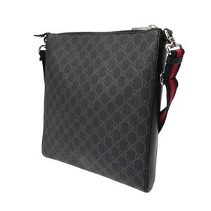 Gucci Messenger Bag Black Supreme Leather GG Shoulder